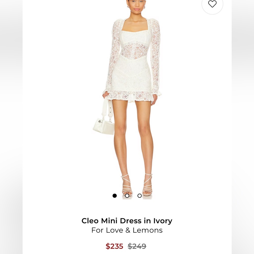 REVOLVE Ivory Lace Mini Dress